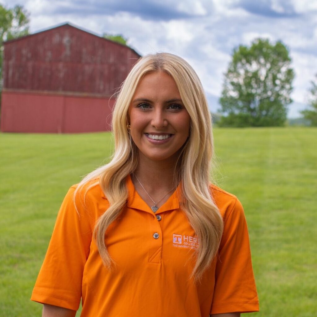 Livvy wearing the Herbert Ambassadors polo