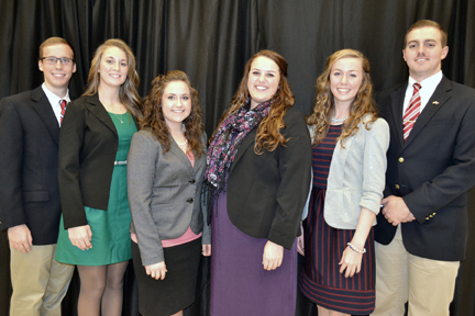 The 2014 class of Farm Credit Scholars at the College's Scholarship Banquet.