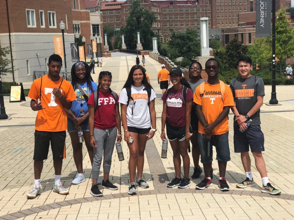 Herbert College COnnection student taking their first tour on UTK Campus.