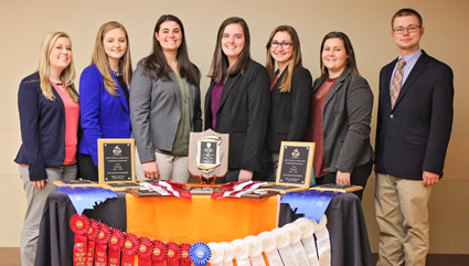 Members of the Livestock Judging Team pose with awards