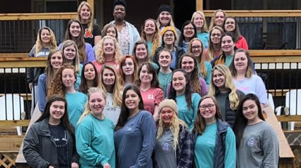 Members of Sigma Alpha Professional Agriculture Society pose for a picture