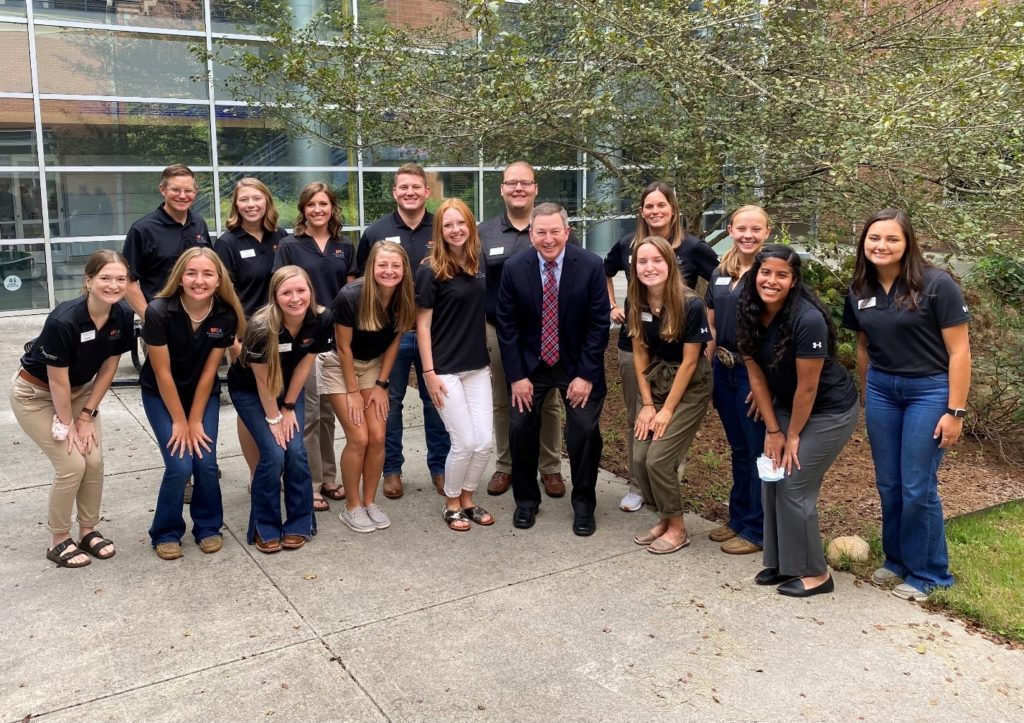 Dr. Bill Johnson meets with the Farm Credit Scholars